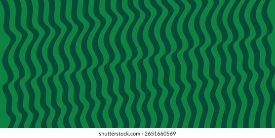Watermelon rind pattern featuring abstract wavy green stripes. Vector illustration