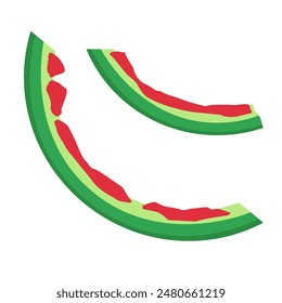 Watermelon rind. Vector flat clipart isolated on white background.