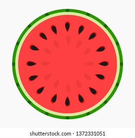 Watermelon round slice fruit icon. Vector illustration.