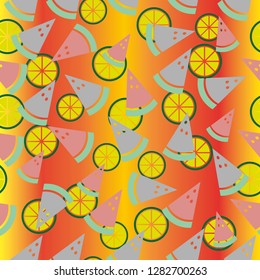 watermelon s and oranges vector background eps10