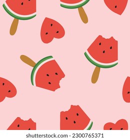Watermelon Seamless abstract backgrounds. Dibujaron a mano varias formas y objetos de garabatos. Se puede usar para necesidades de impresión y otras necesidades digitales. Ilustraciones vectoriales modernas y modernas.