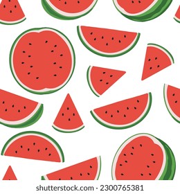 Watermelon Seamless abstract backgrounds. Hand drawn various shapes and doodle objects. Can be used for printing needs and other digital needs. Contemporary modern trendy vector illustrations.