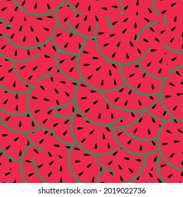 Watermelon seamless background pattern, vector illustration
