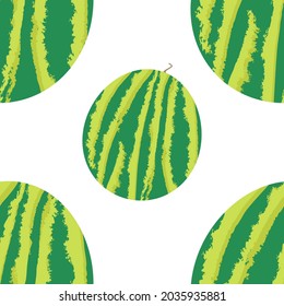 Ilustración vectorial de fondo sin soldadura de sandía. Comida fresca y saludable. Patrón de tejido. Embalaje natural.