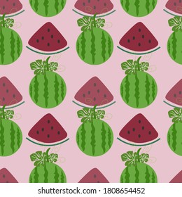 watermelon seamless patern.eps10.Seamless vector background.fresh fruit.Design for wrapping paper, textiles, posters, labels. illustration.