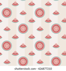 watermelon seamless pattern background; abstract geometric background; 