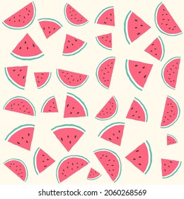 Watermelon seamless pattern background design, Cute seamless watermelon pattern, Summer background