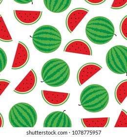 Watermelon Seamless Pattern Background Vector Design