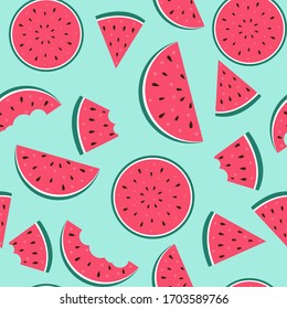 Watermelon Seamless Pattern Background. Vector Illustration EPS10