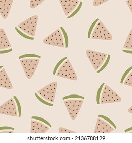 Watermelon seamless pattern background, vector repeating digital paper for fabric, wallpaper, stationery, textile. 