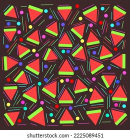 Watermelon Seamless Pattern Background. Vector illustration