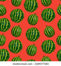 Watermelon seamless pattern. Berry fruit vector illustration for wallpaper, wrapping paper, textile, fabric, print