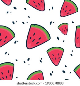 Watermelon seamless pattern colorful summer background