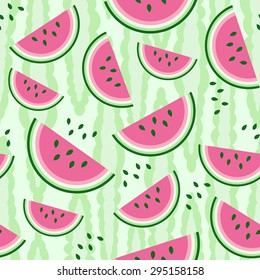 Watermelon Seamless Pattern. Colorful Vector Illustration. 