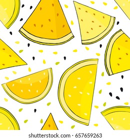Watermelon seamless pattern. Fresh pattern with red watermelon