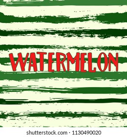 Watermelon seamless pattern. Green stripes of watermelon background. Vector illustration