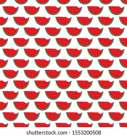 Watermelon Seamless Pattern hand drawn. Vector Illustration.