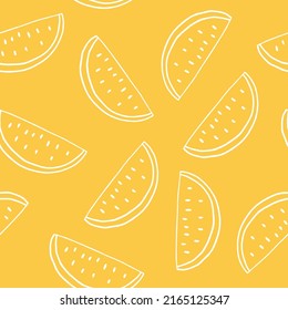 watermelon seamless pattern. hand drawn vector illustration in doodle style. 