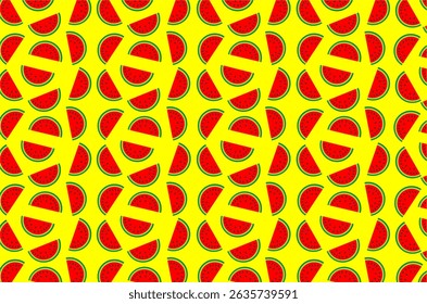Watermelon seamless pattern. Ideal for summer-themed designs, textile prints, wrapping paper, digital backgrounds, and food-related projects.