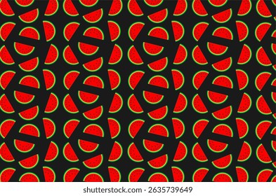Watermelon seamless pattern. Ideal for summer-themed designs, textile prints, wrapping paper, digital backgrounds, and food-related projects.