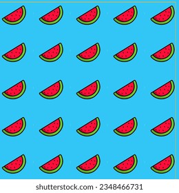 Patrón de sandía sin costuras. Papel de diseño moderno, papel pintado, textil, cubierta, impresión. Existencias. Fondo vectorial con rodajas de sandía acuáticas.