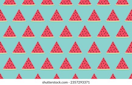 Watermelon seamless pattern on light background. Vector ilustration