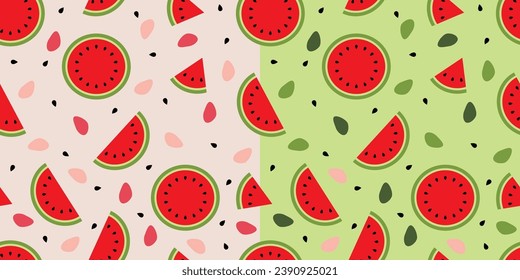 Watermelon seamless pattern, summer background