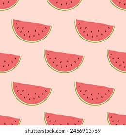Patrón sin costuras de sandía. Ilustración vectorial de fondo de verano