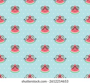watermelon seamless pattern summer vibe eps Vector