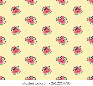 watermelon seamless pattern summer vibe eps Vector