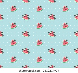 watermelon seamless pattern summer vibe eps Vector