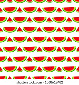 Watermelon seamless pattern, summer wallpaper background. Vector illustration.