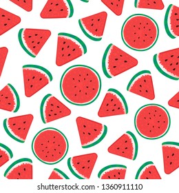 Watermelon Seamless pattern surface design. Vector illustration isolated on white background