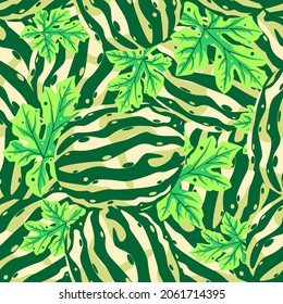 Watermelon seamless pattern vector design