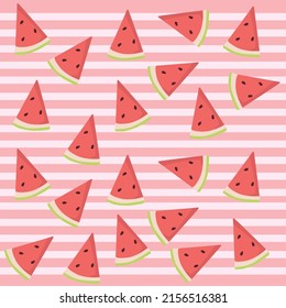 Watermelon seamless pattern. Vector illustration