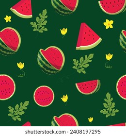 Ilustración vectorial sin soldadura de la sandía.