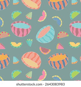 Watermelon seamless pattern. Vector illustration
