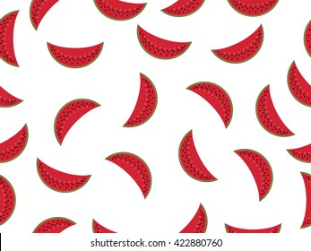 Watermelon seamless pattern. Vector illustration.