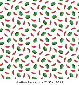 Patrón de sandía sin costuras. Fondo de fruta ecológica vegetal. ilustración vectorial.