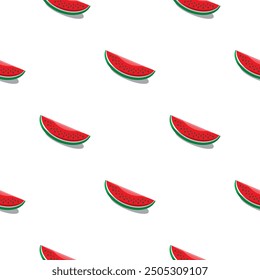 Watermelon seamless pattern. Vegan organic eco fruit background. vector illustration.