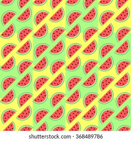 A lot of watermelon, Seamless summer pattern with abstract slices of watermelon