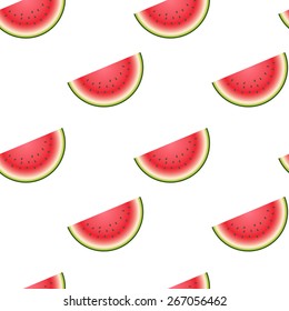 Watermelon seamless tasty vector pattern on nice background