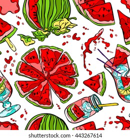 Watermelon. Seamless vector pattern (background).