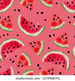 Wassermelone nahtlose Aquarellmuster