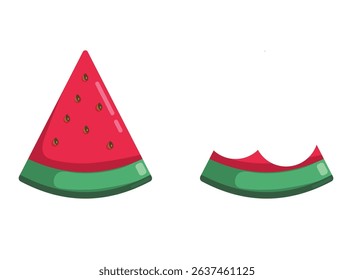 watermelon with seeds inside. a piece of watermelon that has been eaten. a sweet and refreshing fruit with several health benefits.