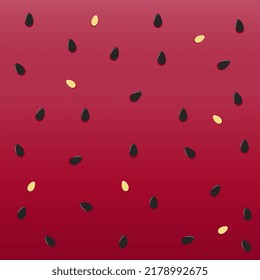 Watermelon seeds on pink background 