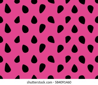 Watermelon seeds on pink background. Abstract vector design. Fruit background.