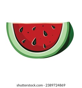 watermelon share, piece, hand drawn, with transparent background, illustration 10 eps