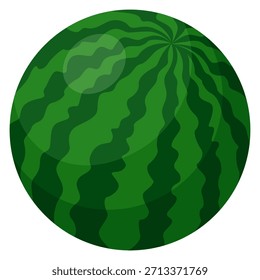 Eine Wassermelone wird im Cartoonstil gezeigt