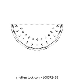 Watermelon sign. Vector. Black dotted icon on white background. Isolated.